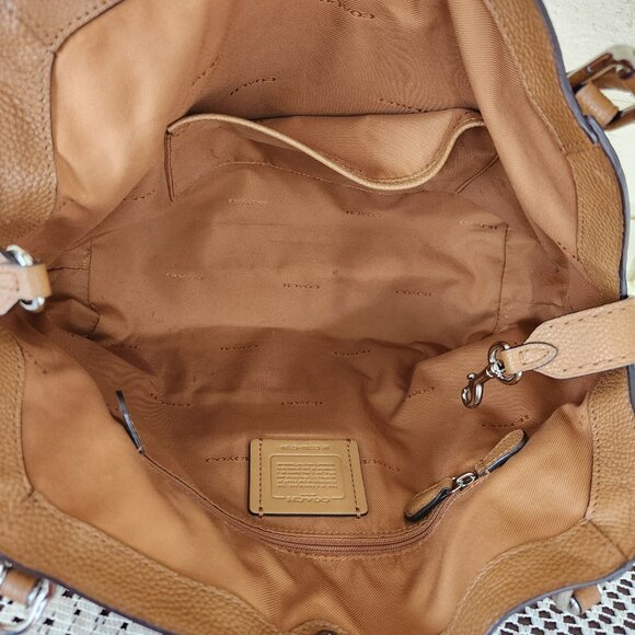 Coach Edie Brown Leather Shoulder Bag Purse - Picture 13 of 14